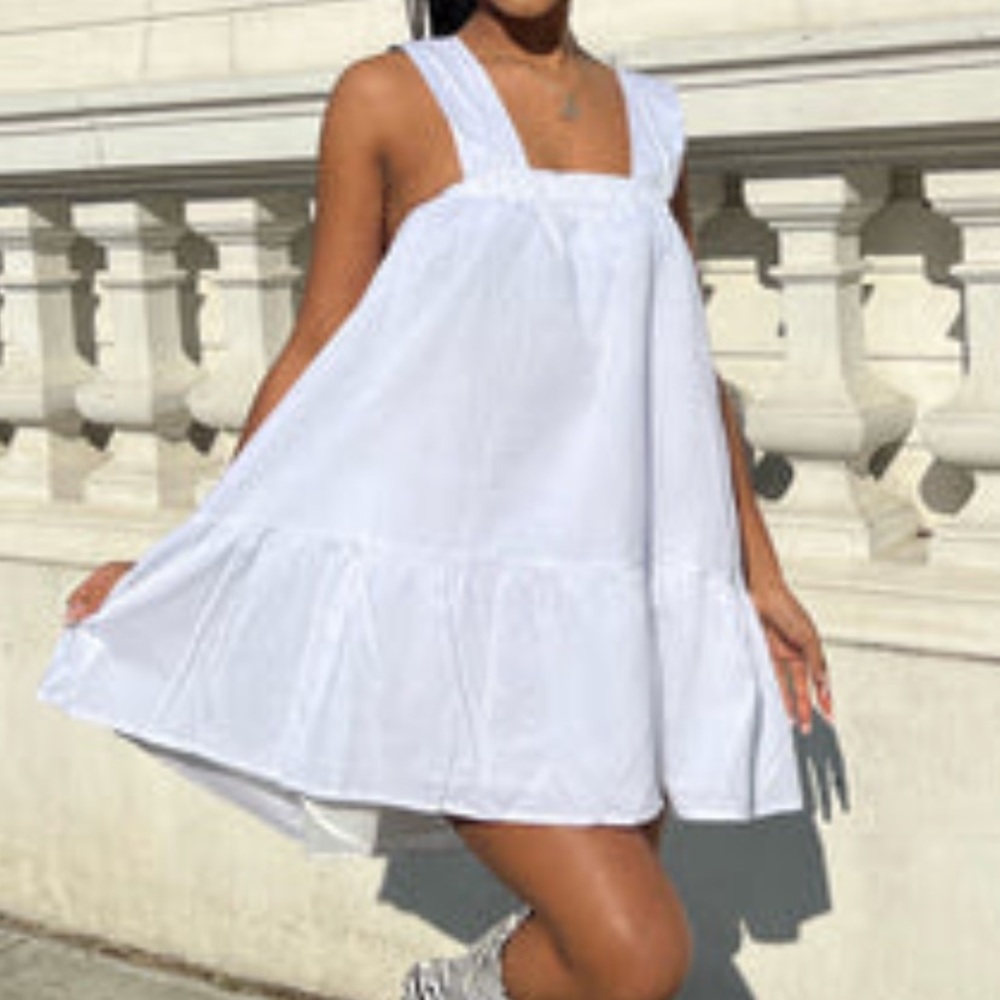 White smock dress